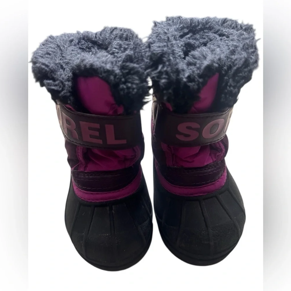 Sorel toddler Snow Commander Kids Snow Boot black/Groovy Pink US 5